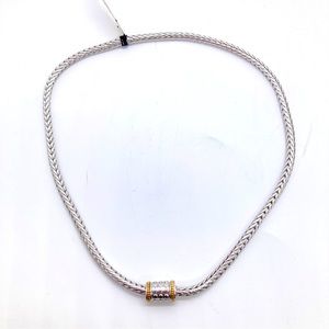 Best of Everything Silver Tone Necklace Fox Tail Chain Magnetic Closure